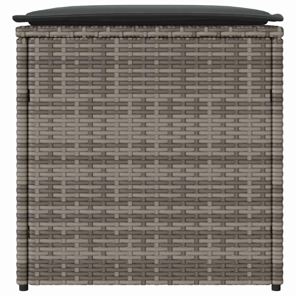 Kussenbox met opslag Grijs 50 x 50 x 50 cm poly rattan