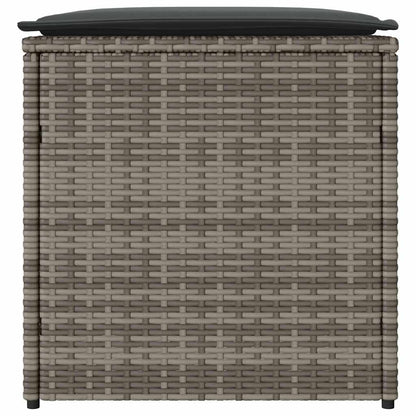 Kussenbox met opslag Grijs 50 x 50 x 50 cm poly rattan