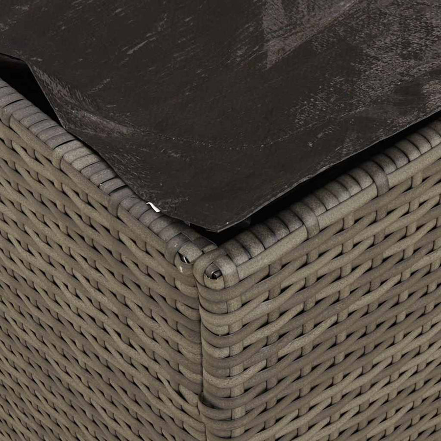 Kussenbox Met Opslag 50 X 50 X 50 Cm Poly Rattan grijs en marineblauw