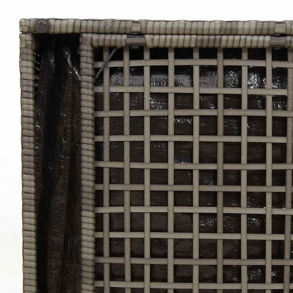 Kussenbox Met Opslag 50 X 50 X 50 Cm Poly Rattan grijs en marineblauw