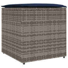 Kussenbox Met Opslag 50 X 50 X 50 Cm Poly Rattan grijs en marineblauw