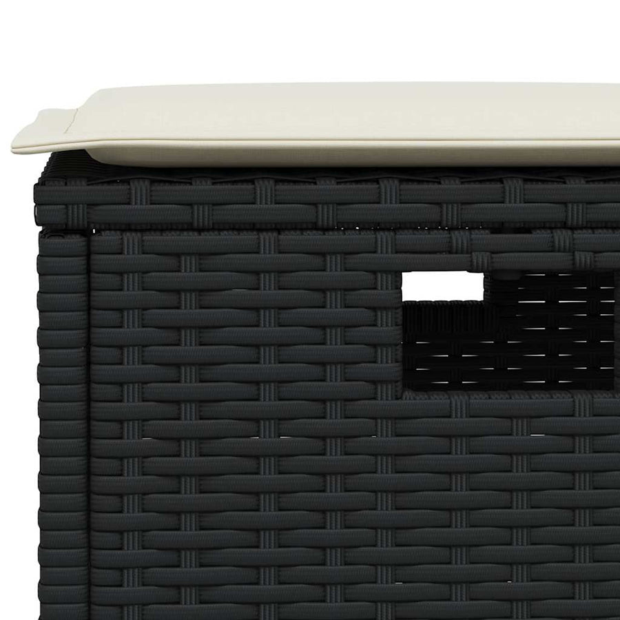 5-Delige Tuinset Met Kussens Poly Rattan Zwart Crèmewit