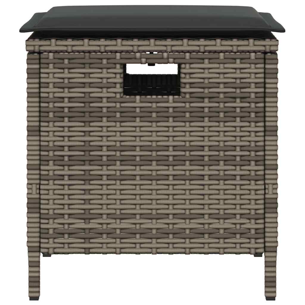 5-delige Tuinset met kussens poly rattan grijs