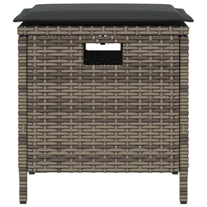 5-delige Tuinset met kussens poly rattan grijs