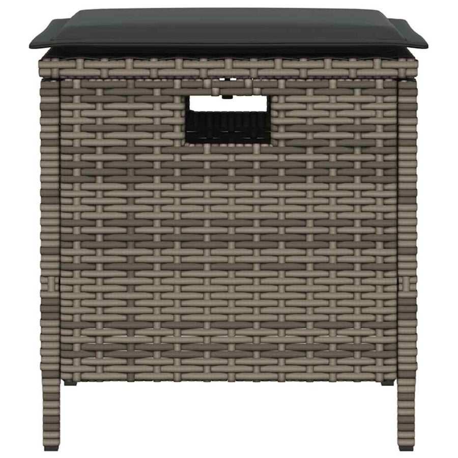 5-delige Tuinset met kussens poly rattan grijs