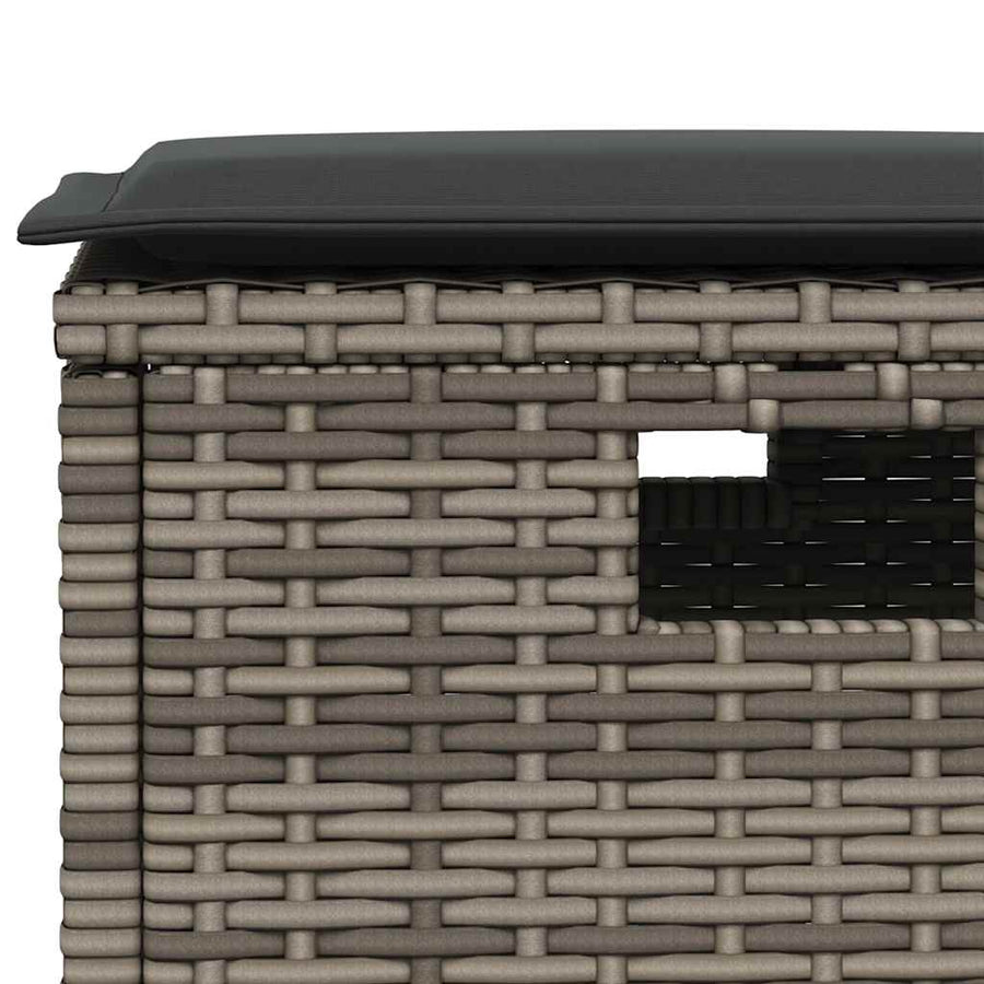 5-delige Tuinset met kussens poly rattan grijs