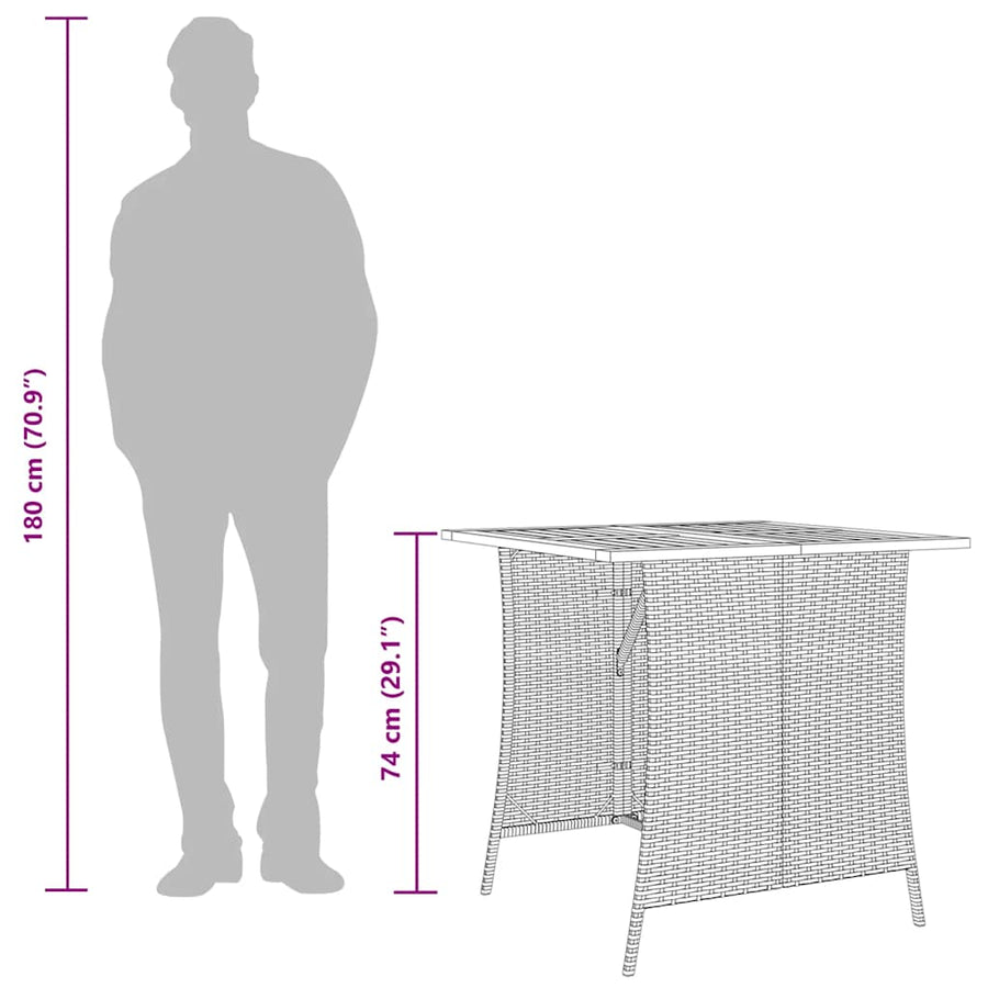 5-delige Tuinset met kussens poly rattan grijs
