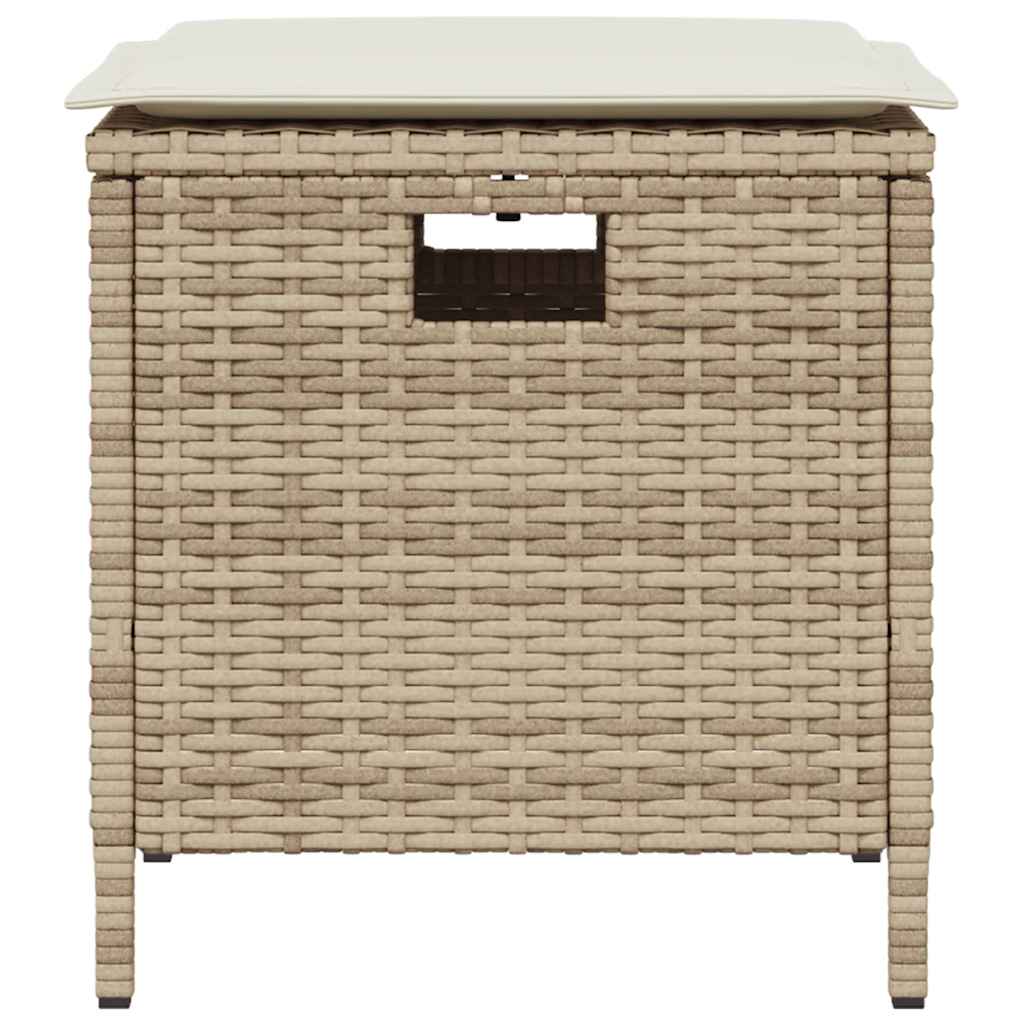 5-Delige Tuinset Met Kussens Poly Rattan Beige Crèmewit