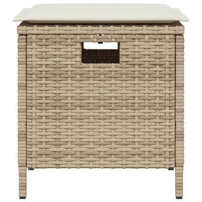 5-Delige Tuinset Met Kussens Poly Rattan Beige Crèmewit