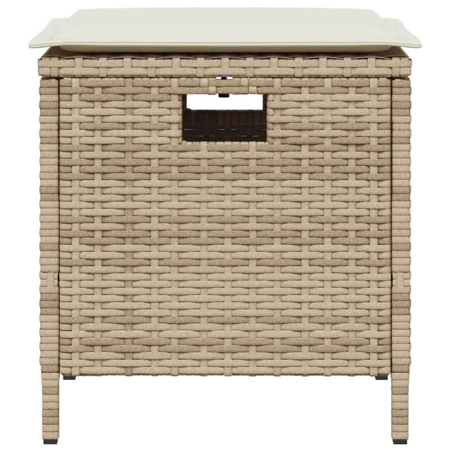 5-Delige Tuinset Met Kussens Poly Rattan Beige Crèmewit