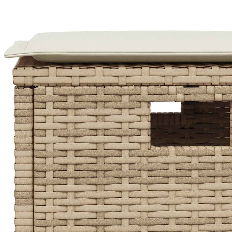 5-Delige Tuinset Met Kussens Poly Rattan Beige Crèmewit