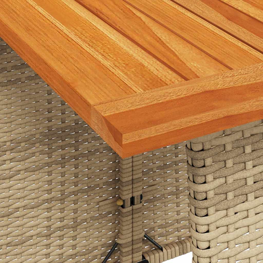 5-Delige Tuinset Met Kussens Poly Rattan Beige Crèmewit
