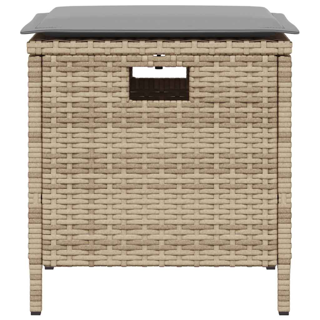 5-Delige Tuinset Met Kussens Poly Rattan Beige Lichtgrijs