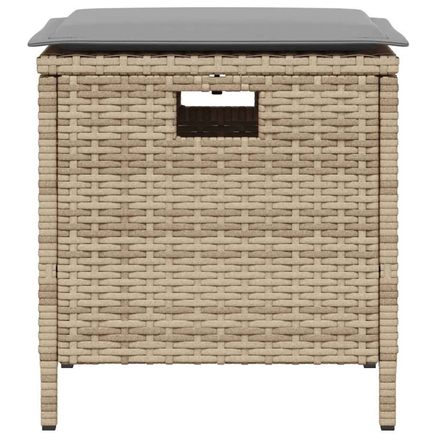 5-Delige Tuinset Met Kussens Poly Rattan Beige Lichtgrijs