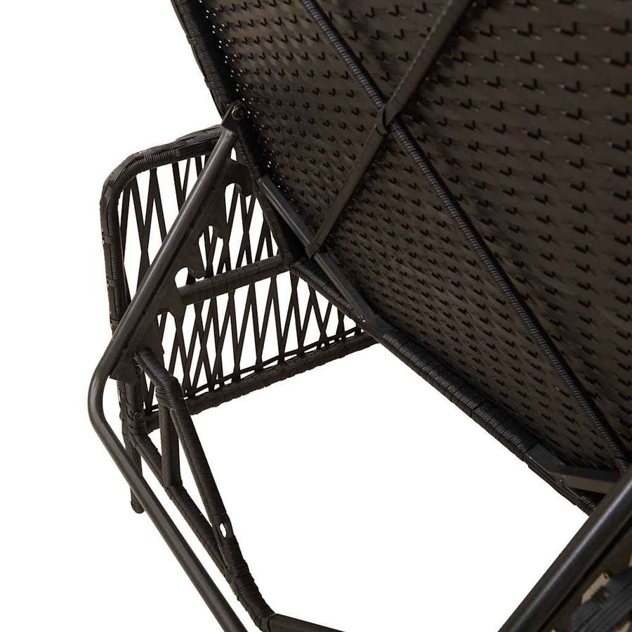 Ligstoel En Cream Wit 55 X 200 X 92 Cm Poly Rattan Zwart en crèmewit Ligbed