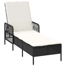 Ligstoel En Cream Wit 55 X 200 X 92 Cm Poly Rattan Zwart en crèmewit Ligbed