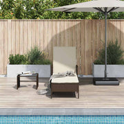 Ligstoel poly rattan 55x200x92 cm bruin crème