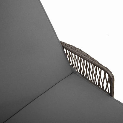 Ligbed met kussen 1-persoon Grijs 157 x 55 x 92cm poly rattan