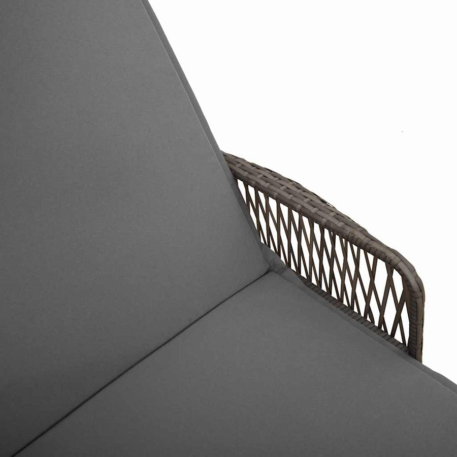 Ligbed met kussen 1-persoon Grijs 157 x 55 x 92cm poly rattan