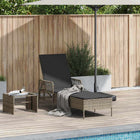 Lounger Grey and Dark Grey 55 x 200 x 92 cm poly rattan