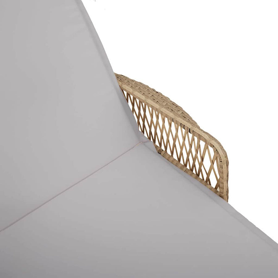 Ligstoel Beige en Licht Grijs 55 x 200 x 92 cm poly rattan