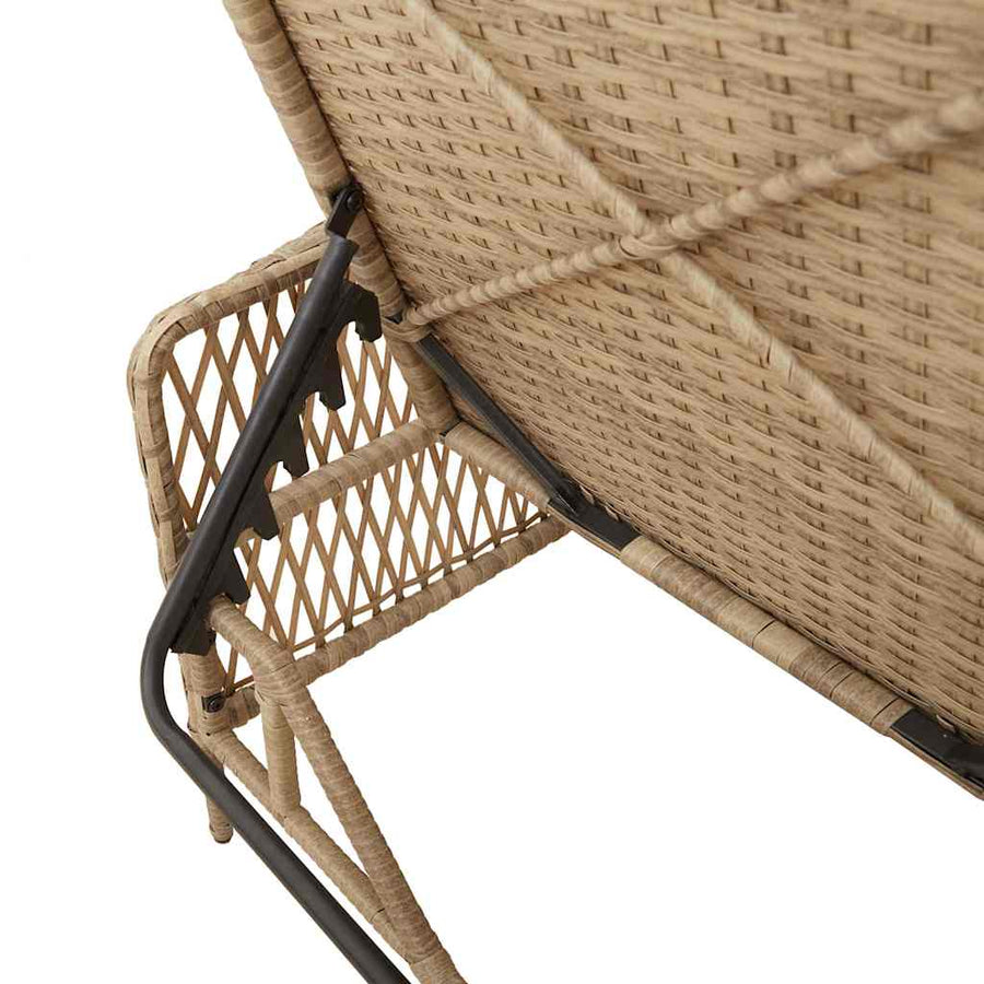Ligstoel Beige en Licht Grijs 55 x 200 x 92 cm poly rattan