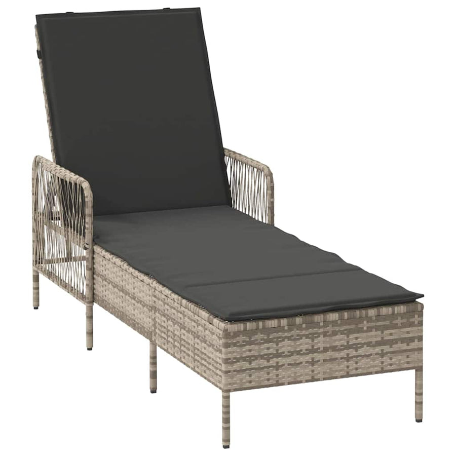 Ligstoel 1-Persoon Licht Grijs En Donker Grijs 55 X 200 X 92 Cm Lichtgrijs en donkergrijs Ligbed