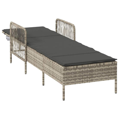 Ligstoel 1-Persoon Licht Grijs En Donker Grijs 55 X 200 X 92 Cm Lichtgrijs en donkergrijs Ligbed