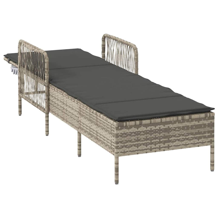 Ligstoel 1-Persoon Licht Grijs En Donker Grijs 55 X 200 X 92 Cm Lichtgrijs en donkergrijs Ligbed