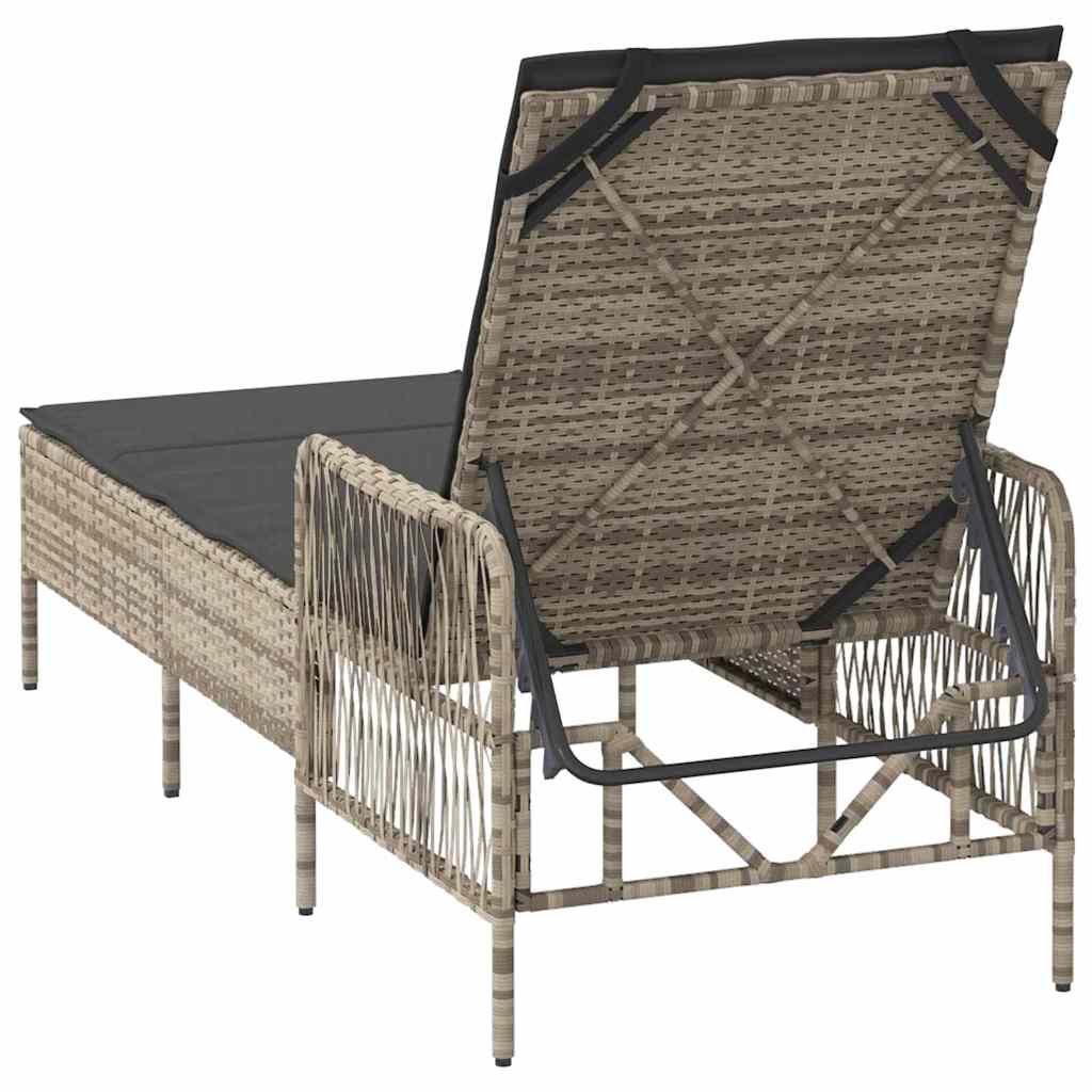 Ligstoel 1-Persoon Licht Grijs En Donker Grijs 55 X 200 X 92 Cm Lichtgrijs en donkergrijs Ligbed