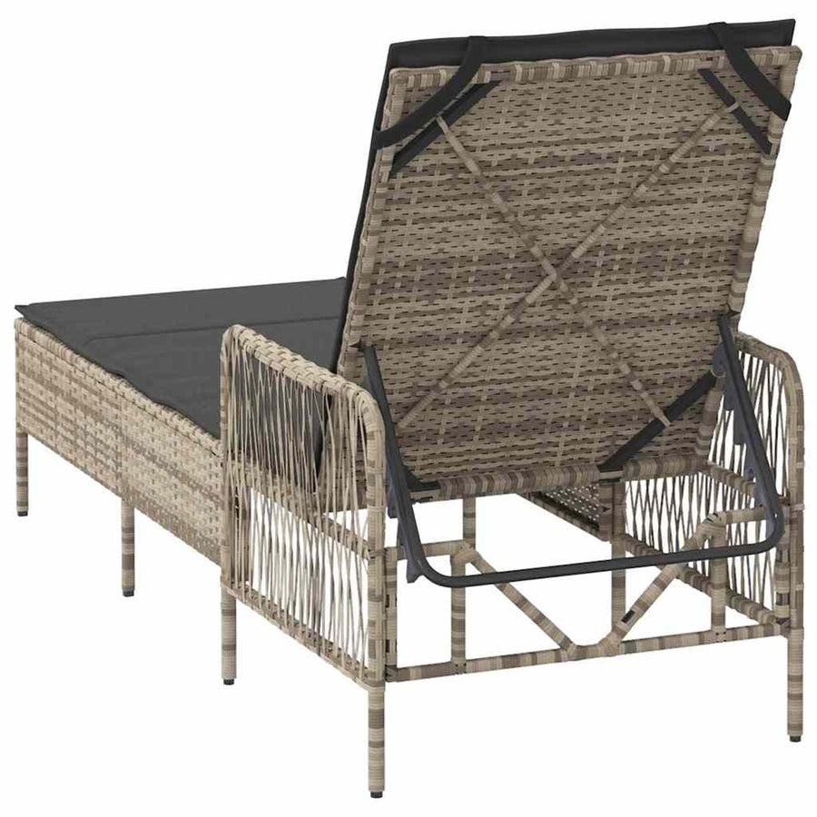 Ligstoel 1-Persoon Licht Grijs En Donker Grijs 55 X 200 X 92 Cm Lichtgrijs en donkergrijs Ligbed
