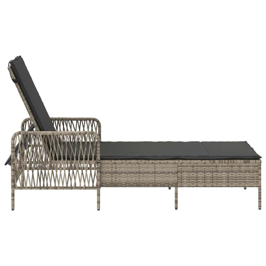 Ligstoel 1-Persoon Licht Grijs En Donker Grijs 55 X 200 X 92 Cm Lichtgrijs en donkergrijs Ligbed