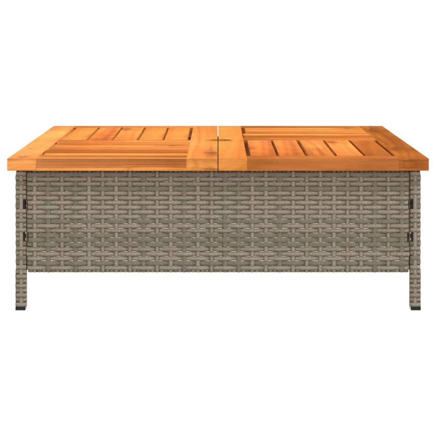 Parasolvoetbedekking 70X70X25 Cm Poly Rattan Acaciahout Grijs