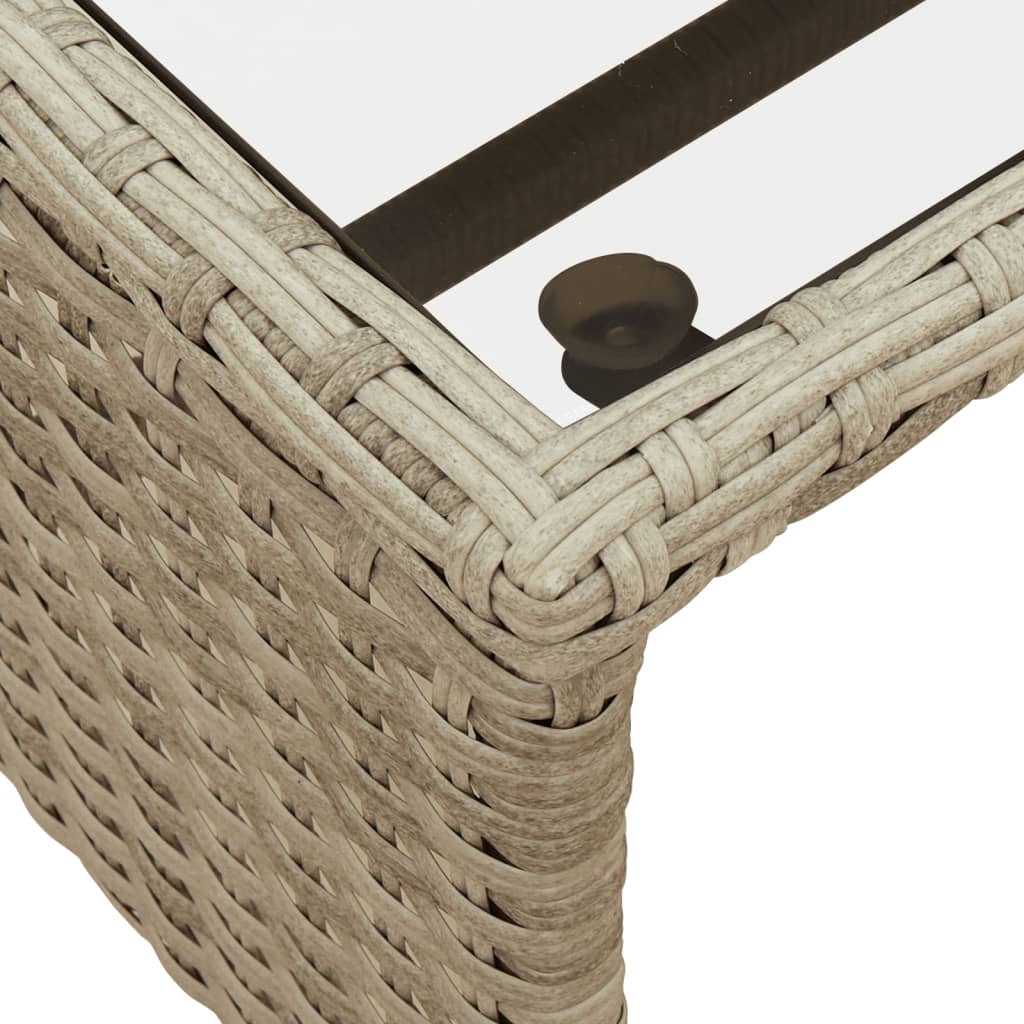 Tuinbank Met Tafel En Kussens L-Vormig Poly Rattan Lichtgrijs