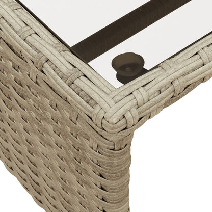 Tuinbank Met Tafel En Kussens L-Vormig Poly Rattan Lichtgrijs