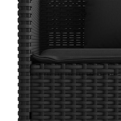 Tuinbank Met Kussens Poly Rattan Zwart