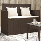 Tuinbank Met Kussens Poly Rattan Bruin