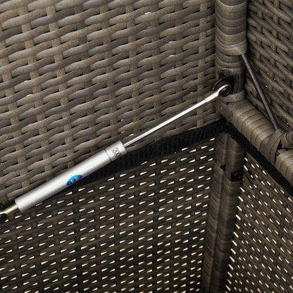 Tuinbank Met Kussens Poly Rattan Grijs