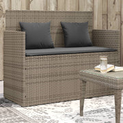 Garden bench with cushions poly rattan grey