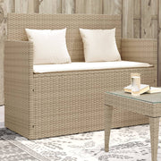 Tuinbank poly rattan beige 120x50x90.5 cm