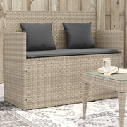 Tuinbank poly rattan lichtgrijs 120x50x90.5 cm