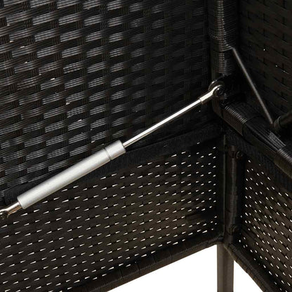 Tuinbank Met Kussens Poly Rattan Zwart En Crème