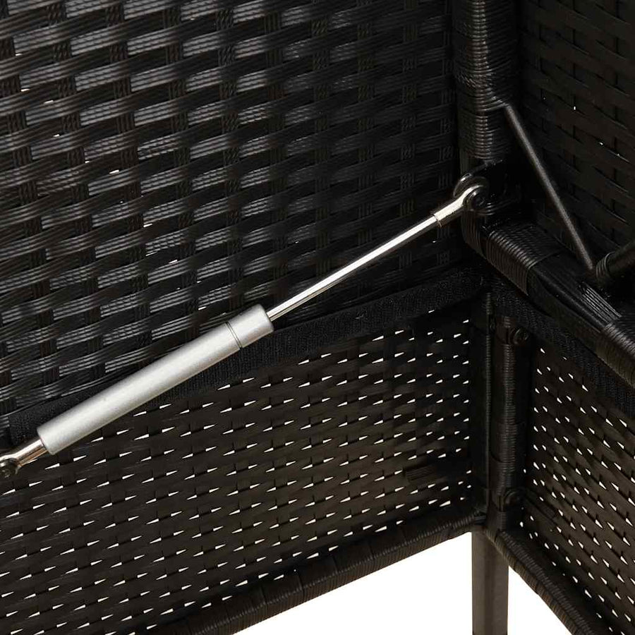 Tuinbank Met Kussens Poly Rattan Zwart En Crème