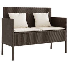 Tuinbank Met Kussens Poly Rattan Bruin