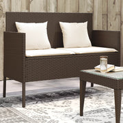 Tuinbank poly rattan bruin met opbergruimte 113x61x87 cm