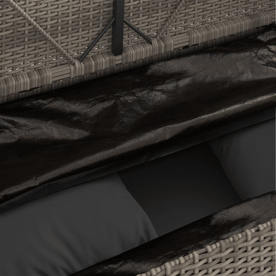 Tuinbank Met Kussens Poly Rattan Grijs