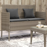 Tuinbank poly rattan grijs 113x61x87 cm