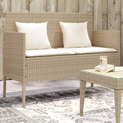 Tuinbank poly rattan beige 113x61x87 cm