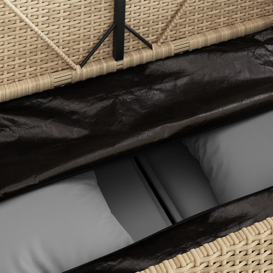 Tuinbank Met Kussens Poly Rattan Beige