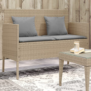 Tuinbank poly rattan beige 113x61x87 cm met opbergruimte